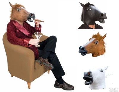 Лот: 9355549. Фото: 1. маска коня лошади сумасшедшая... Карнавальные маски, шляпы, аксессуары