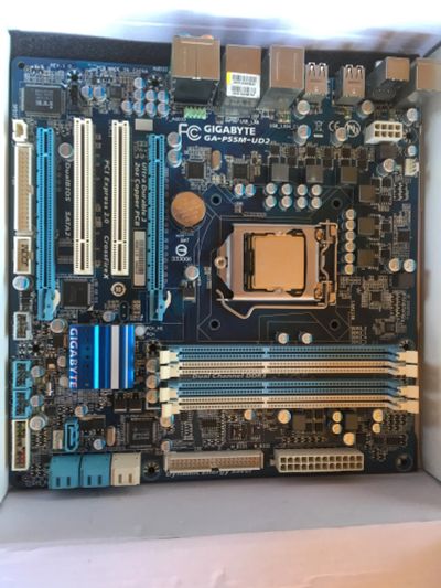 Лот: 16027988. Фото: 1. Gigabyte GA-P55M-UD2 i5-750. Комплекты запчастей