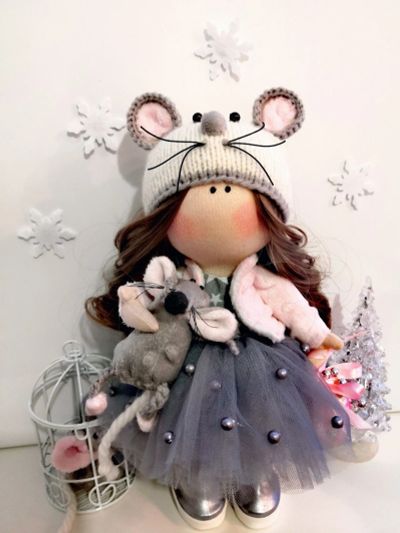 Лот: 15159239. Фото: 1. Кукла тильда мышка. Авторские куклы, игрушки, поделки