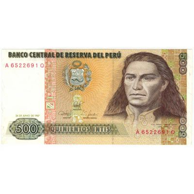Лот: 24791413. Фото: 1. 500 инти 1987 г. Америка