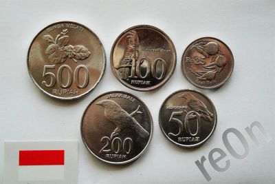 Лот: 3049911. Фото: 1. Индонезия набор из 5 монет 500... Наборы монет