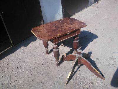 Лот: 15998997. Фото: 1. стол (круглый) деревянный старинный... Мебель