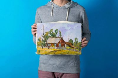 Лот: 14353933. Фото: 1. Картина маслом 25*35см д.Петропавловка... Картины, рисунки