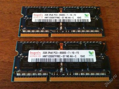 Лот: 1626342. Фото: 1. 4GB (2x2GB SO-DIMMs) 1066MHz DDR3... Оперативная память