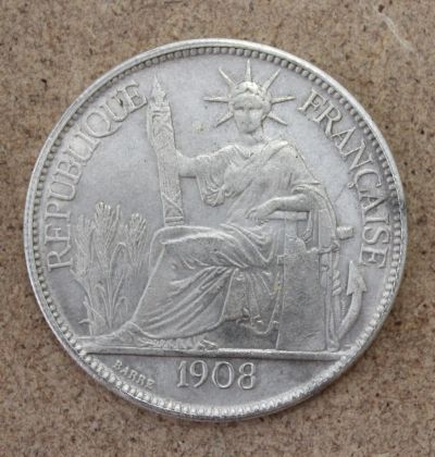 Лот: 22193190. Фото: 1. Французский Индокитай 1 пиастр... Азия