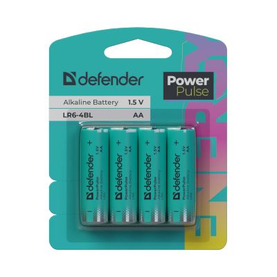 Лот: 25819922. Фото: 1. Батарейка LR6 Defender PowerPulse... Батарейки, аккумуляторы, элементы питания
