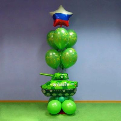 Лот: 6898762. Фото: 1. Фонтан из воздушных шаров к 23... Воздушные шары