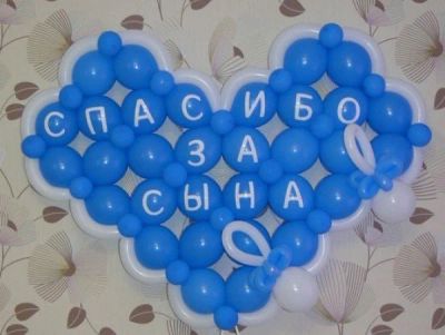 Лот: 6335376. Фото: 1. Панно "Спасибо за сына" на выписку... Воздушные шары