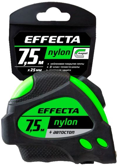 Лот: 14754085. Фото: 1. Рулетка Effecta Nylon - 7,5м/25... Ручной инструмент