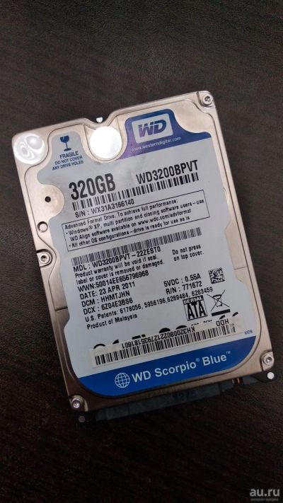 Лот: 13573621. Фото: 1. WD WD3200BPVT 320 Gb Для ноутбука... Жёсткие диски (HDD)