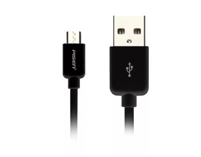 Лот: 9988509. Фото: 1. Кабель Pisen microUSB черный... Дата-кабели, переходники