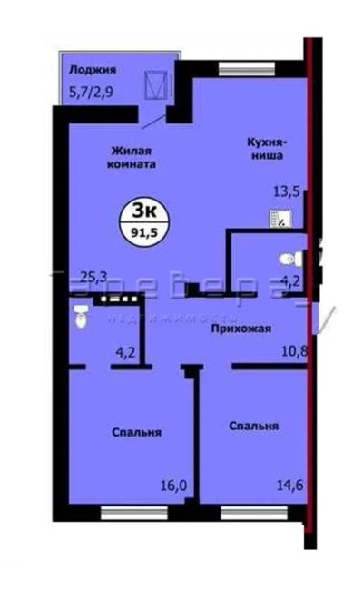 Лот: 19694243. Фото: 1. 3-комнатная квартира на ул. Лесников... Квартиры, студии