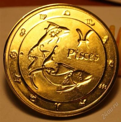 Лот: 2352043. Фото: 1. Монетки знаки зодиака. Рыбы. Другое (сувениры, подарки)