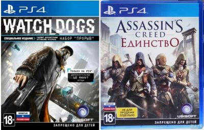 Лот: 7501156. Фото: 1. Assassin's creed unity + Watch... Игры для консолей
