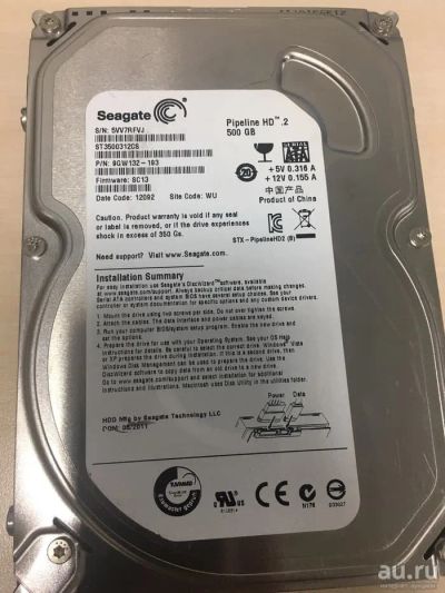 Лот: 15843378. Фото: 1. seagate pipeline hd.2 500gb. Жёсткие диски (HDD)