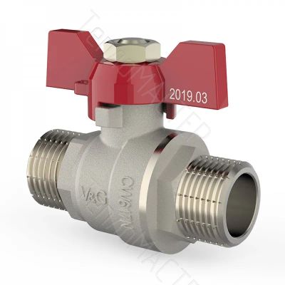 Лот: 24898509. Фото: 1. V&G Кран шаровой 1/2" НН бабочка... Запорная и предохранительная арматура