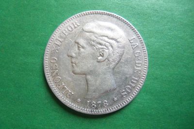 Лот: 17818742. Фото: 1. Испания 5 песет 1878 г. Альфонсо... Европа