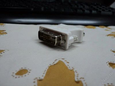 Лот: 829724. Фото: 1. Переходник DVI-D--->VGA. Шлейфы, кабели, переходники
