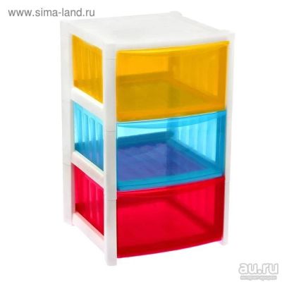 Лот: 13348760. Фото: 1. Комод Idea Радуга 3 секции. Комоды