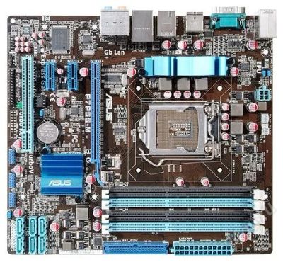 Лот: 2237537. Фото: 1. Asus P7P55-M (1156 socket/6xSata... Материнские платы
