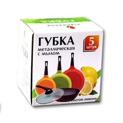 Лот: 16182638. Фото: 1. Губки металлическая с мылом ЕвроХаус... Инвентарь для уборки