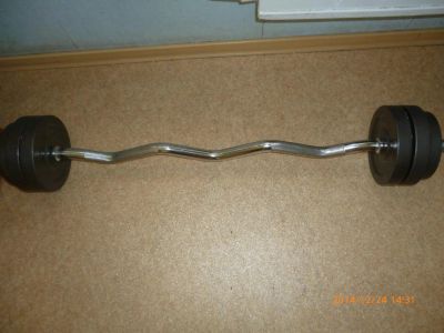 Лот: 4902595. Фото: 1. гриф с блинами. Штанги, блины