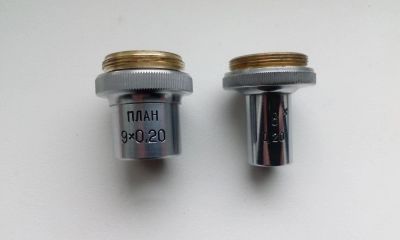 Лот: 9229666. Фото: 1. Объектив для микроскопа 9х0,20... Микроскопы