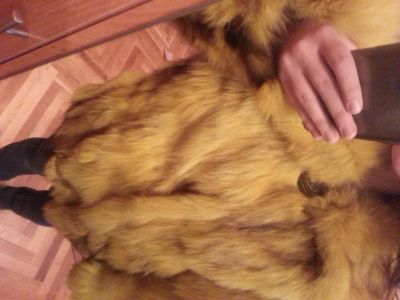 Лот: 6370185. Фото: 1. Шуба, искусственный мех, желтая. Верхняя одежда