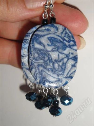 Лот: 676100. Фото: 1. Изделия из полимерной глины серьги... Серьги, каффы