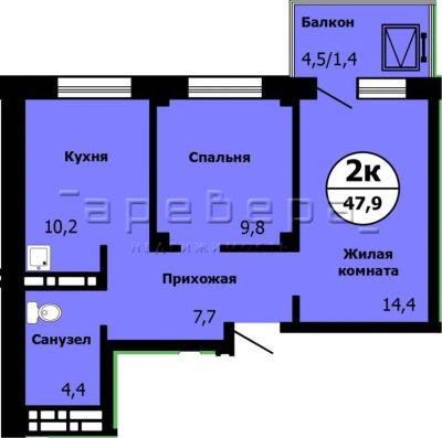Лот: 20749261. Фото: 1. 2-комнатная квартира на ул. Лесников... Квартиры, студии