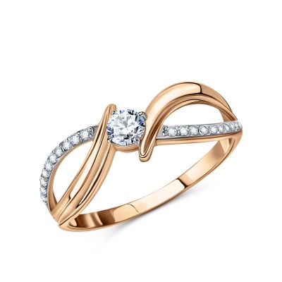 Лот: 23842815. Фото: 1. Кольцо TALANT из золота с фианитами. Кольца, перстни