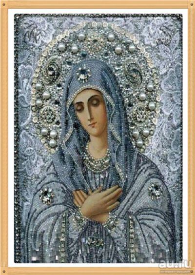 Лот: 13622026. Фото: 1. Алмазная мозаика Икона Пр.Богородица... Мозаика, фреска