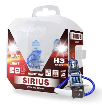 Лот: 24638231. Фото: 1. Лампа H3 AVS Sirius 55Вт 12В Night... Оптика и освещение