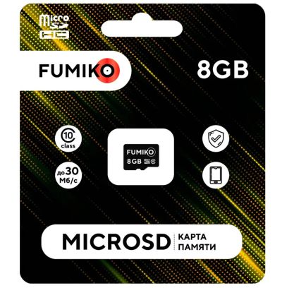 Лот: 19939328. Фото: 1. Флешка microSDHC SD Fumiko 8Гб... Электроприборы для автомобиля