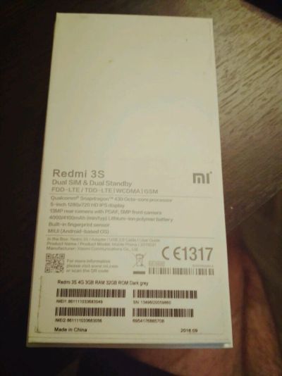 Лот: 9404773. Фото: 1. Xaiomi Redmi 3s 3/32gb Gray Global. Смартфоны