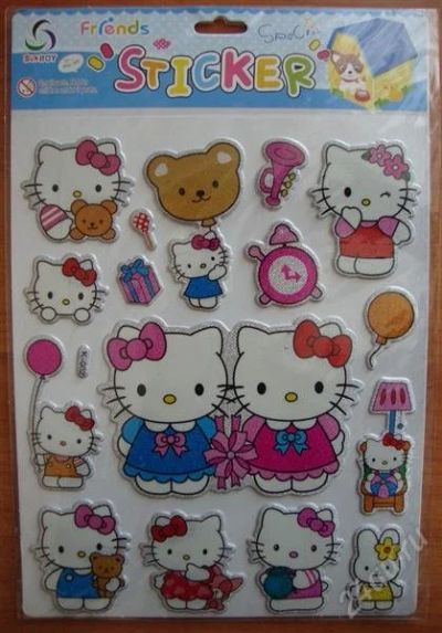 Лот: 1526827. Фото: 1. Наклейки 3D "Hello, Kitty". Другое (творчество)