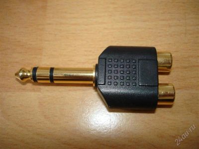 Лот: 2680118. Фото: 1. Переходник ШТ 6.35 3C x 2RCA ГН... Другое (радиодетали  (электронные компоненты))