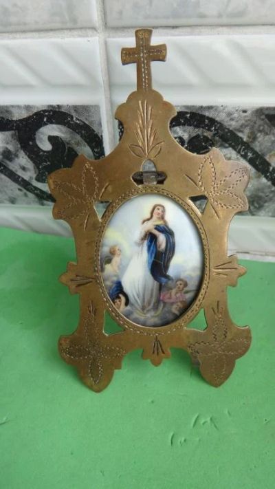 Лот: 5861099. Фото: 1. плакетка миниатюра Богородица... Фарфор, керамика
