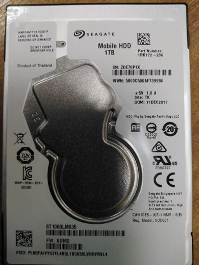 Лот: 19599994. Фото: 1. HDD 1TB жесткий диск для ноутбука... Внешние жесткие диски