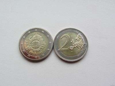 Лот: 13300983. Фото: 1. Эстония 2 евро 2012 " 10 лет наличному... Европа