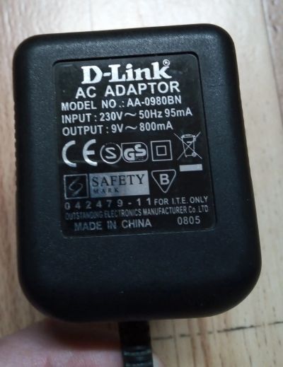 Лот: 15810677. Фото: 1. Блок питания Dlink 9V 800mA. Корпуса, блоки питания