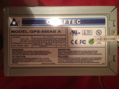 Лот: 6738337. Фото: 1. Блок питания Chieftec GPS-550AB... Корпуса, блоки питания