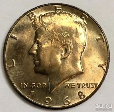 Лот: 16913653. Фото: 1. Монета 50 центов 1968 год D MS-66... Америка