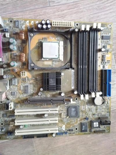 Лот: 7505786. Фото: 1. asus p4sgx-mx s478 + celeron 2... Материнские платы