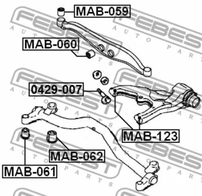 Лот: 18607413. Фото: 1. Сайлентблок задней балки MAB-061... Ходовая, подвеска, рулевое управление