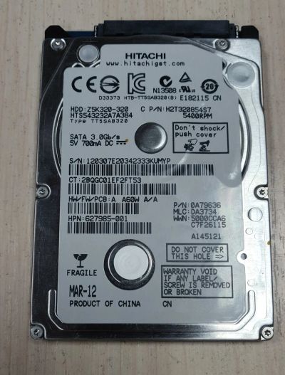 Лот: 19559349. Фото: 1. HDD для ноутбука 2.5",320 Гб... Жёсткие диски (HDD)