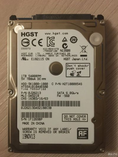 Лот: 16602297. Фото: 1. Жесткий диск для ноутбука 2.5... Жёсткие диски (HDD)