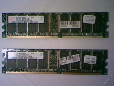 Лот: 129097. Фото: 1. RAM PC3200U 1G DDR 400 MHz (2-е... Оперативная память