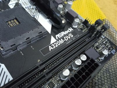 Лот: 19706510. Фото: 1. Материнская плата AM4 Asrock A320M-DVS... Материнские платы