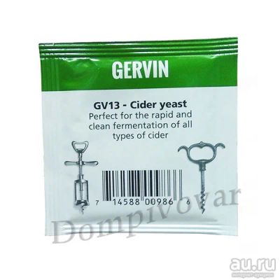 Лот: 13398563. Фото: 1. Винные дрожжи Gervin GV13 Cider. Ингредиенты для приготовления напитков